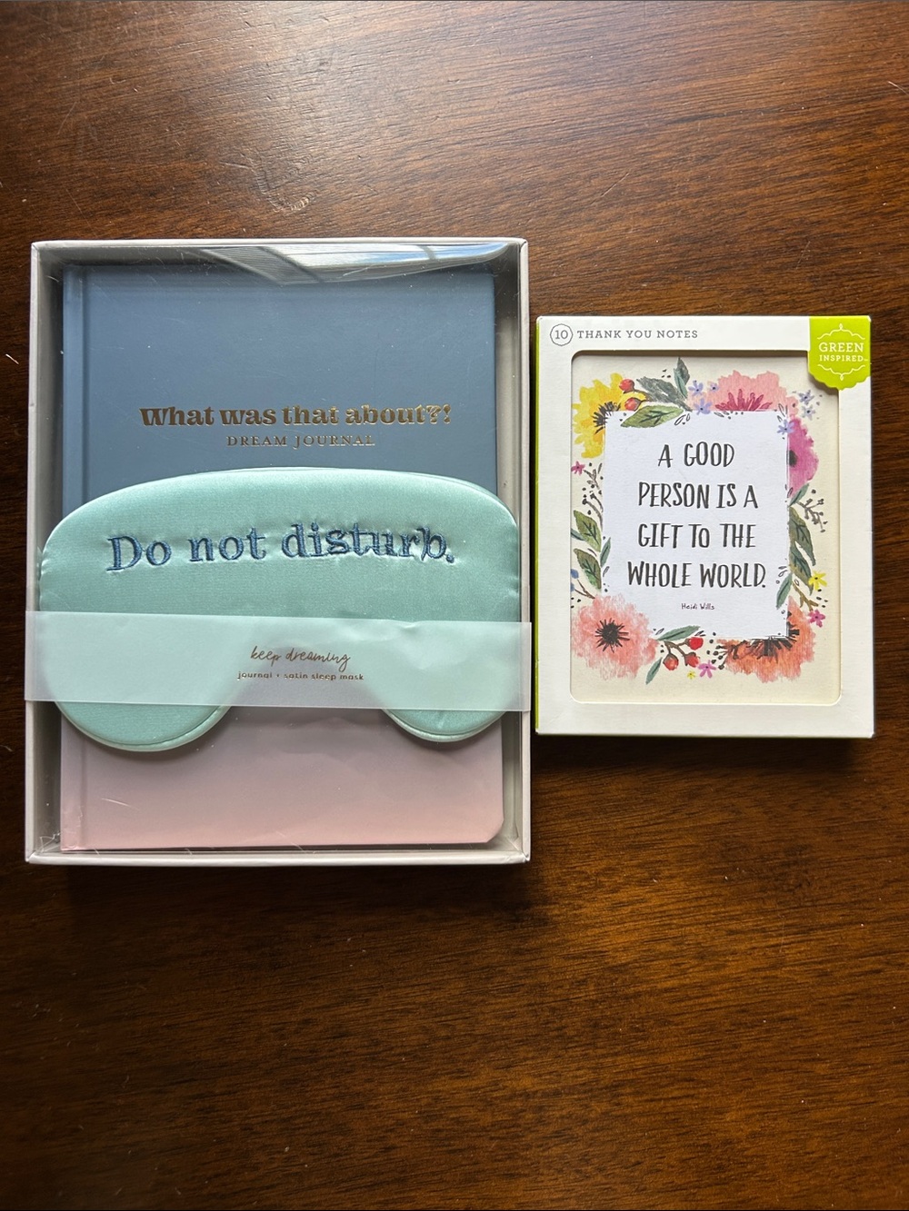 Do Not Disturb Sleep Mask & Dream Journal Set and Thank You Cards